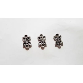 Négy ágú összekötő, fülbevalóalap, medálalap, karkötőalap, medál, antik ezüst színű, 11x7 mm