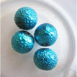 Kék zsorzsett tekla gyöngy, 13 mm