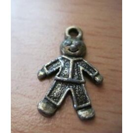 Ember, fiú fityegő, medál, antik bronz színű, 21x14 mm