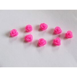 Műgyanta virág kaboson, rózsaszín, 7,5x6 mm