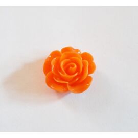Műgyanta virág kaboson, narancssárga, 14x6 mm