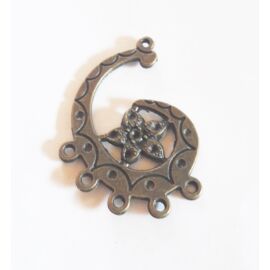 Összekötő, medálalap, fülbevalóalap, antik bronz színű, 35x25 mm