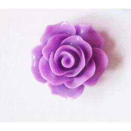 Műgyanta virág kaboson, lila, 20x9 mm