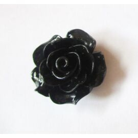 Műgyanta virág kaboson, fekete, 20x9 mm