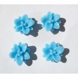 Műgyanta virág kaboson, kék, 13x4 mm