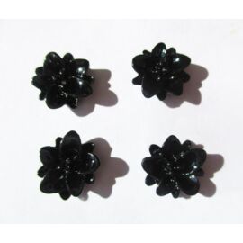 Műgyanta virág kaboson, fekete, 13x4 mm