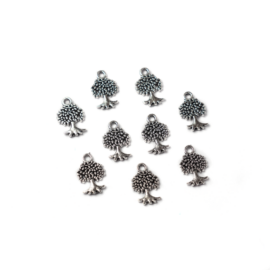 Fa, életfa fityegő, medál, antik ezüst színű, 13x9 mm