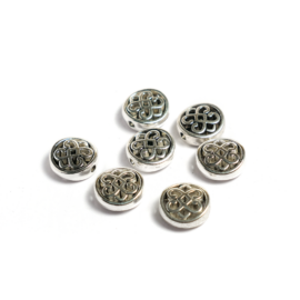 Kelta csomó mintás köztes gyöngy, antik ezüst színű, 10 mm