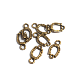 Patkó összekötő, medál, antik bronz színű, 18x10 mm