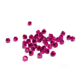 Metál pink csiszolt bicone üveg gyöngy, 4 mm