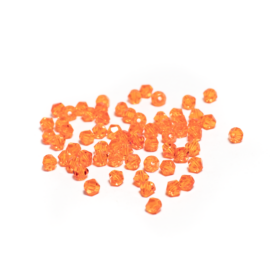 Narancssárga csiszolt bicone üveg gyöngy, 4 mm