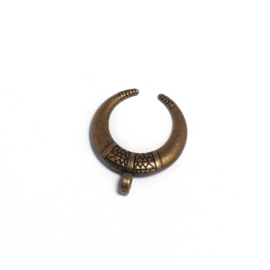 Félhold fityegő, medál, antik bronz színű, 34x28 mm