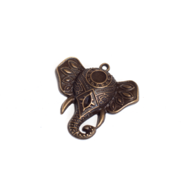 Elefánt fityegő, medál, antik bronz színű, 33x34 mm