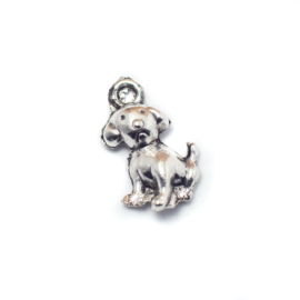 Kutya fityegő, medál, antik ezüst színű, 16x10 mm