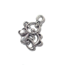 Koala maci fityegő, medál, antik ezüst színű, 18x14 mm