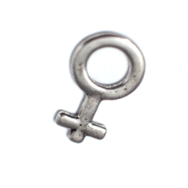 Nőnem, női jel fityegő, medál, antik ezüst színű, 23x13 mm