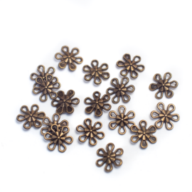 Virág összekötő, köztes, antik bronz színű, 11 mm