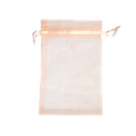 Barack színű organza tasak, ajándék zacskó, 9x7 cm