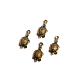Teknős fityegő, medál, antik bronz színű, 20x10 mm