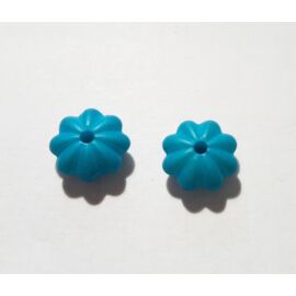 Kék virág gyöngy, köztes, 12x6 mm