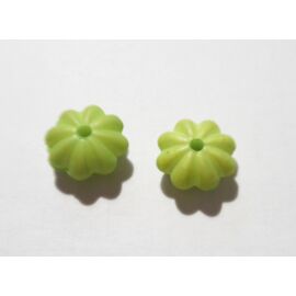 Zöld virág gyöngy, köztes, 12x6 mm