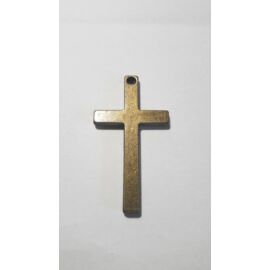 Kereszt medál, antik bronz színű, 52x28 mm