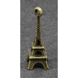Eiffel-torony fityegő, medál, antik bronz színű, 21x8x8 mm