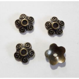 Csigavonalas gyöngykupak, antik bronz színű, 10 mm