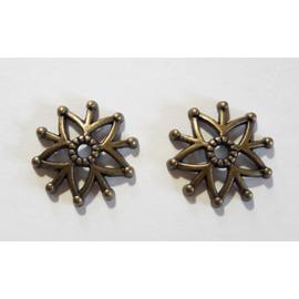 Virág gyöngykupak, antik bronz színű, 16 mm