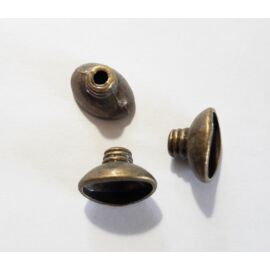 Ovális gyöngykupak, antik bronz színű, 12x9x7 mm