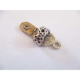 Papucs fityegő, medál, antik ezüst színű, 22x10x5 mm