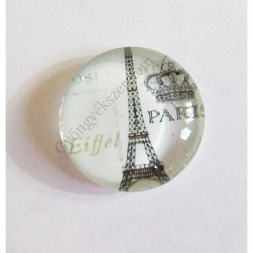 Párizs, Eiffel-torony mintás üveglencse, kaboson, 25 mm