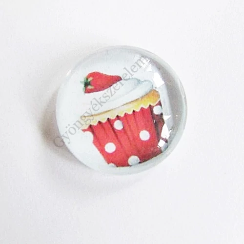 Muffin, süti mintás üveglencse, kaboson, 18 mm