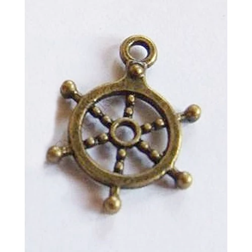 Hajókormány fityegő, medál, antik bronz színű, 20x15 mm