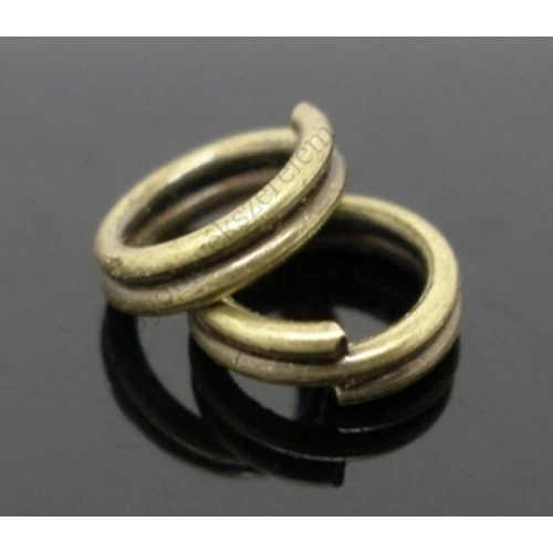 Szerelőkarika, antik bronz színű, dupla, 4,5 mm, 20 db/cs