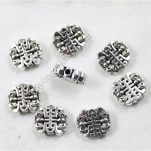 Mintás köztes, antik ezüst színű, 11x10x3 mm