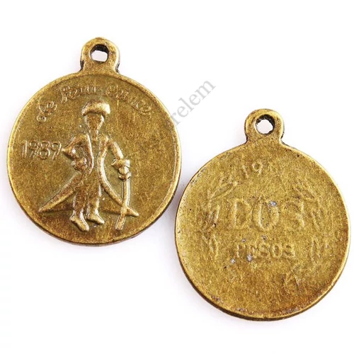 Kis herceg fityegő, medál, antik bronz színű, 20x16 mm