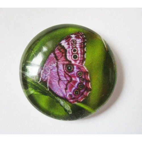Lila lepke mintás üveglencse, kaboson, 25 mm
