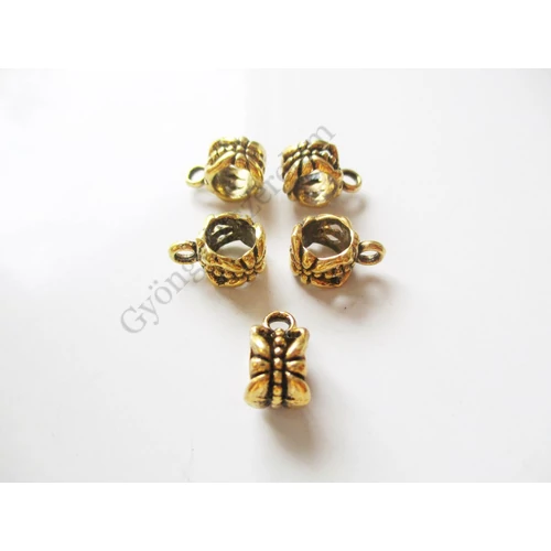 Mintás medálakasztó, medáltartó, antik arany színű, 11x6x8 mm