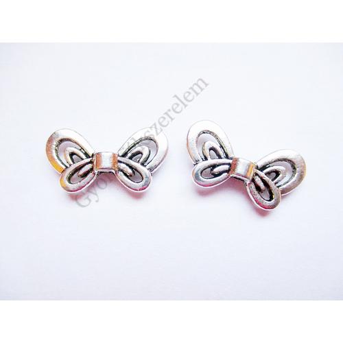Angyalszárny, lepke szárny köztes, antik ezüst színű, 17x9 mm