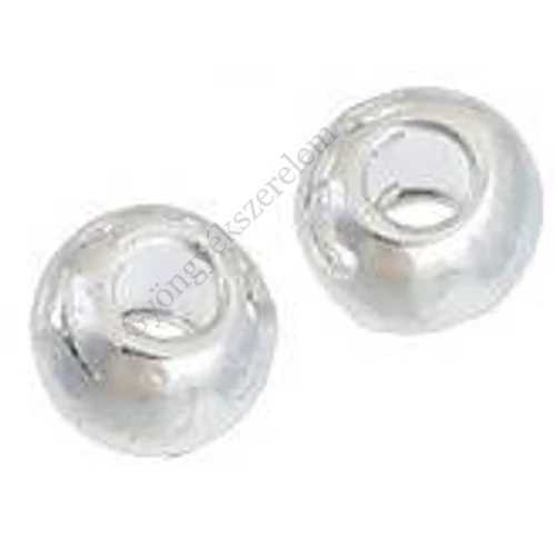 Kerekded köztes, ezüst színű, 4x3 mm, 50db/cs