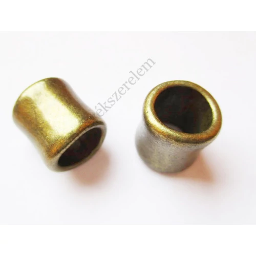 Nagy henger köztes, antik bronz színű, 12x11 mm