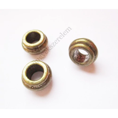 Nagy gyűrű köztes, antik bronz színű, 12x7 mm