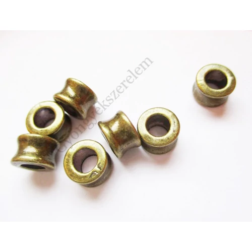 Henger, gyűrű köztes, antik bronz színű, 8x5 mm