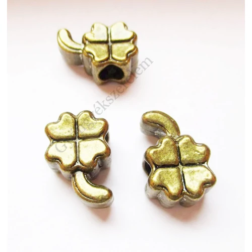 Lóhere, szerencse köztes, antik bronz színű, 16x11x7 mm