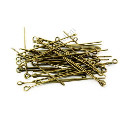 Szerelőpálca, szemes, antik bronz színű, 40 mm, 50 db/cs