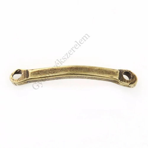 Enyhén hajlított összekötő, antik bronz színű, 20x3 mm