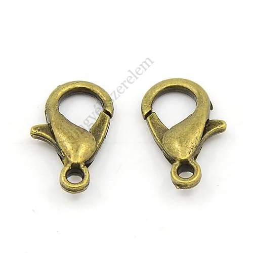 Delfinkapocs, antik bronz színű, 10x6 mm