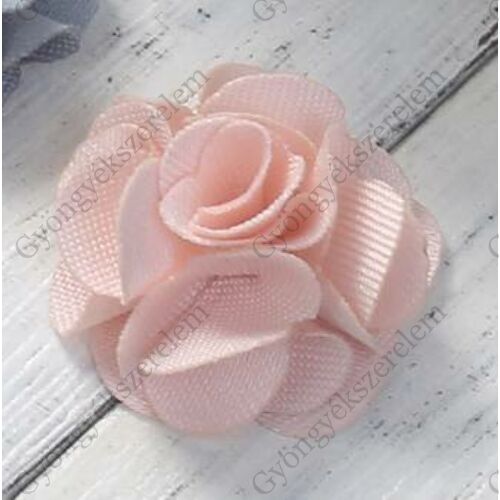 Rózsaszín textil virág dísz, 20 mm