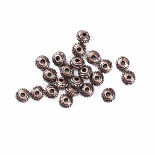 Recés ufó köztes, vörösréz színű, 4x3 mm, 50 db/cs